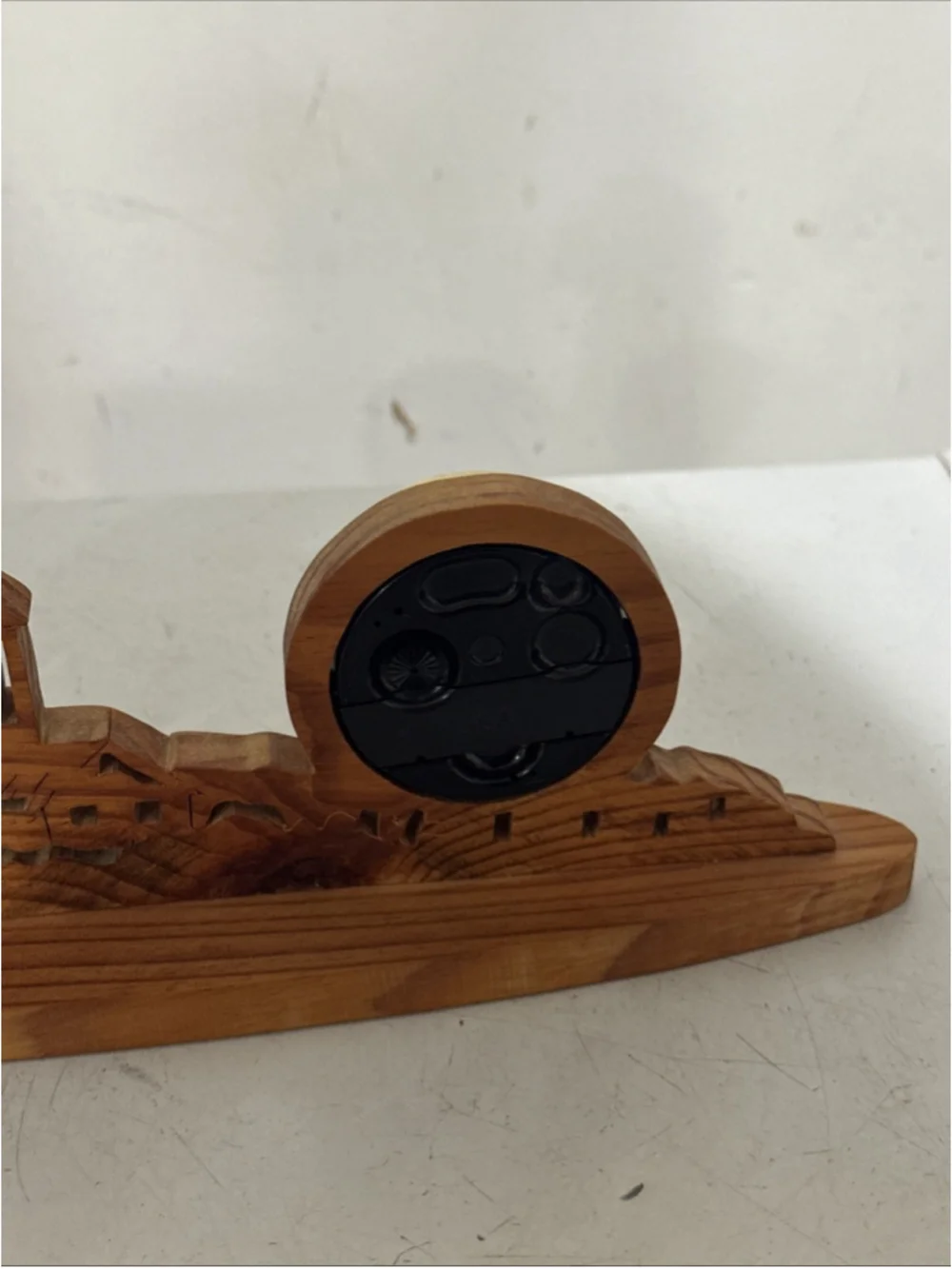 Vintage Lazer Carved Wooden Rooster Clock Intricate Design Handmade 14” Unique